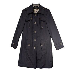 London Fog Heritage Dark Blue Trench Coat Size S